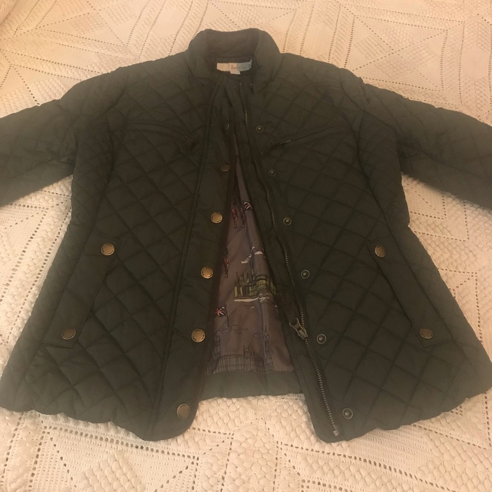Boden dark green quilted coat US 6